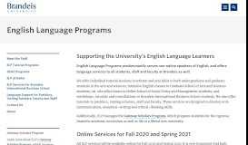 
							         English Language Programs (ELP) | Brandeis University								  
							    