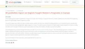 
							         English-Taught Master's Programs in Europe | Studyportals								  
							    