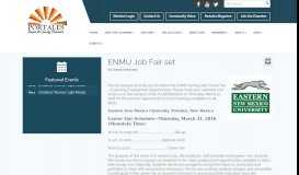 
							         ENMU Job Fair set - Portales Roosevelt County Chamber								  
							    