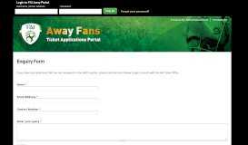 
							         Enquiry Form | FAI Away Portal								  
							    
