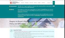 
							         Enquiry on Buyers eligibility under the Ethnic Integration Policy and ...								  
							    
