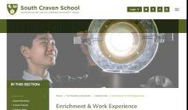 
							         Enrichment & Work Experience | South Craven School								  
							    