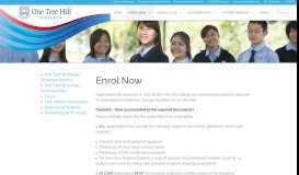 
							         Enrol Now - One Tree Hill College								  
							    