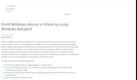 
							         Enroll devices using Windows Autopilot - Microsoft Intune | Microsoft ...								  
							    