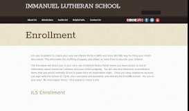 
							         Enrollment - Immanuel Lutheran School								  
							    