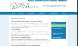 
							         Enrollment Policy - Miscellaneous - World Compass Academy								  
							    
