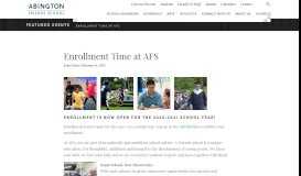 
							         Enrollment Time at AFS | Abington Friends School								  
							    