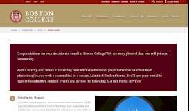 
							         Enrollment - Undergraduate Admission - Boston College								  
							    
