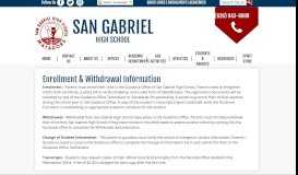 
							         Enrollment & Withdrawal Information - San Gabriel High School								  
							    
