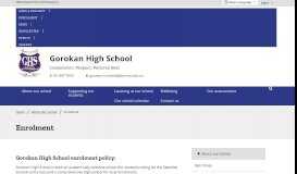 
							         Enrolment - Gorokan High School								  
							    