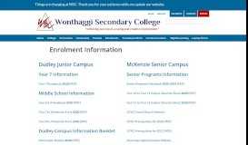
							         Enrolment Information | Wonthaggi Secondary College								  
							    