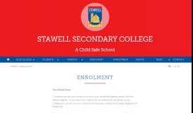 
							         Enrolment - Stawell Secondary College								  
							    