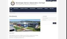 
							         Enrolments | Wodonga Senior Secondary College								  
							    