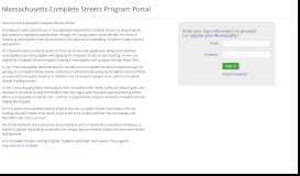 
							         enter portal - Massachusetts Complete Streets Program Portal								  
							    