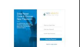 
							         Enter Reset Code - NES Health Portal -								  
							    