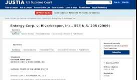 
							         Entergy Corp. v. Riverkeeper, Inc. :: 556 U.S. 208 (2009) :: Justia US ...								  
							    