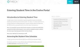 
							         Entering Student Time in the Evolve Portal - TRECA								  
							    
