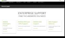 
							         Enterprise Customer Support | NVIDIA								  
							    