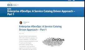 
							         Enterprise #DevOps: A Service Catalog Driven Approach – Part 1 ...								  
							    