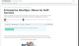 
							         Enterprise DevOps: Move to Self-Service - DZone DevOps								  
							    