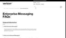 
							         Enterprise Messaging FAQs | Verizon Wireless								  
							    