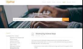 
							         Enterprise Portal: Destroying license keys - ThinPrint Help								  
							    