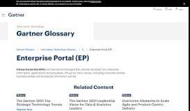 
							         Enterprise Portal (EP) - Gartner IT Glossary								  
							    