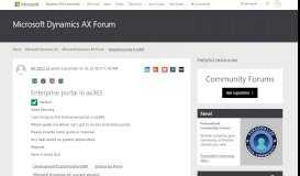
							         Enterprise portal in ax365 - Microsoft Dynamics AX Forum Community ...								  
							    