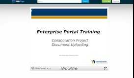 
							         Enterprise Portal Training Collaboration Project Document Uploading ...								  
							    