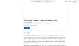 
							         Enterprise Systems & Services (PMW 250) | LinkedIn								  
							    
