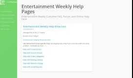 
							         Entertainment Weekly Customer Help | FAQ | Tips - GetHuman								  
							    