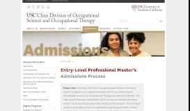 
							         Entry-Level Master's - USC Chan Division of Occupational Science ...								  
							    