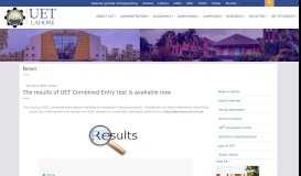 
							         Entry Test Keys - UET Lahore | University of Engineering and ...								  
							    
