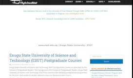 
							         Enugu State University of Technology (ESUT) - MySchoolGist								  
							    
