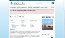 
							         Environmental Health: MedlinePlus								  
							    