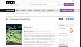 
							         Environmental Humanities								  
							    