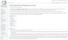 
							         Environmental management system - Wikipedia								  
							    