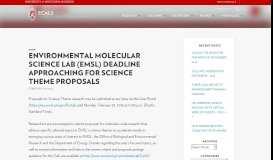 
							         Environmental Molecular Science Lab (EMSL) deadline approaching ...								  
							    