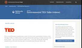 
							         Environmental TED Talks (videos) | Environment & Society Portal								  
							    