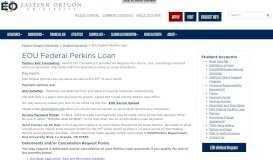 
							         EOU Federal Perkins Loan | Student Accounts								  
							    