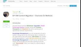 
							         EP: KM Content Migration – Overview On Methods | SAP Blogs								  
							    