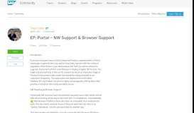 
							         EP: Portal – NW Support & Browser Support | SAP Blogs								  
							    