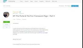 
							         EP: The Portal & The Fiori Framework Page – Part 3 | SAP Blogs								  
							    