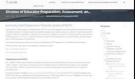 
							         EPAI: Kentucky Field Experience Tracking System (KFETS)								  
							    