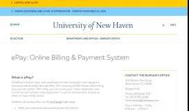 
							         ePay: Online Billing & Payment System - University of New Haven								  
							    