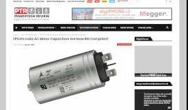 
							         EPCOS India AC motor capacitors are now BIS compliant - PowerTech ...								  
							    