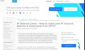 
							         EPF Balance Check Online - Know your PF Account Balance Status								  
							    