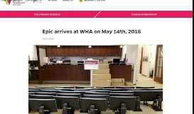 
							         Epic arrives at WHA on May 14th, 2018 - Women's Healthcare ...								  
							    