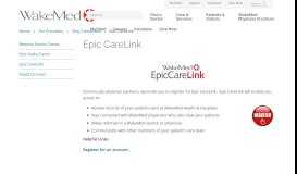 
							         Epic CareLink | Raleigh, North Carolina (NC) - WakeMed Health ...								  
							    