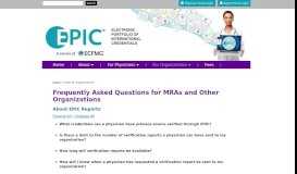 
							         EPIC | FAQs for Organizations								  
							    